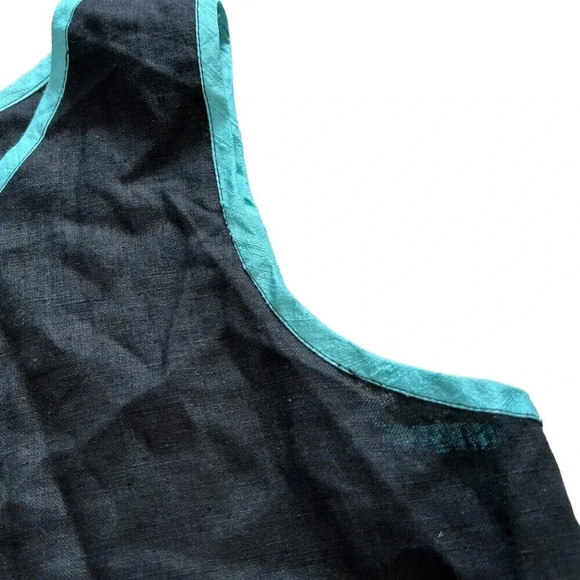 Neil & David Black Linen Silk Trim Tank Top L - Picture 3 of 5
